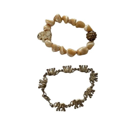 Elephant Bracelet Lot Bundle of Two - Picture 1 of 3